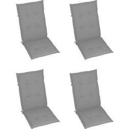 vidaXL Chair Cushion 4 Pcs Outdoor Garden High Back Gray Fabric Cojín de silla Gris (120x50cm)