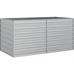 vidaXL Garden Raised Bed 63'x31.5'x30.3' Galvanized Steel Silver 80x160x77cm