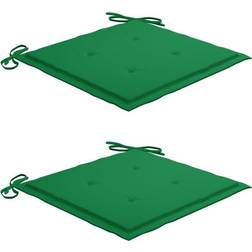 vidaXL Coussins de Jardin Lot de 2 Vert 40x40x3 cm Coussin de chaise Vert (40x40cm)