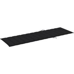 vidaXL Lettino Nero 200x70x3 cm In Tessuto Oxford Cuscino per sedia Nero (200x70cm)