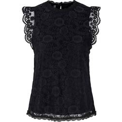 Pieces Pcolline SL Lace Top - Musta