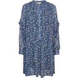 Part Two Mila Dress - Blue Blurred Print