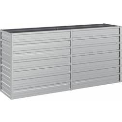 vidaXL Arriate De Acero Galvanizado Plateado 160x40x77 cm 40x160x77cm