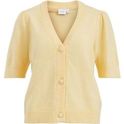 Vila Ril Short Sleeved knitted Top - Golden Haze