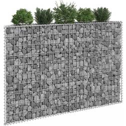 vidaXL Trapezium Gabion Raised Bed Galvanized Steel 150x20x100 cm 20cm