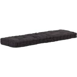 vidaXL Plancher de Palette Coton 120x40x7 cm Noir Coussin de chaise Noir (120x40cm)