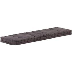 vidaXL Plancher de Palette Coton 120x40x7 cm Anthracite Coussin de chaise Gris (120x40cm)