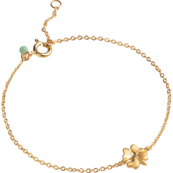 ENAMEL Copenhagen Organic Clover Bracelet - Gold/Green