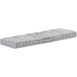 vidaXL Pallet Floor Cushion Cotton 120 x 40 x 7 cm Coussin de chaise Gris (120x40cm)