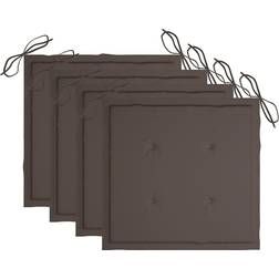 vidaXL Coussins de Jardin 4 pcs Taupe Oxford Fabric Coussin de chaise Marron (50x50cm)