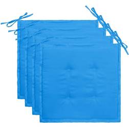 vidaXL Cuscini Sedie Da Giardino 4 Pz Blu 50x50x4 Cm Tessuto Oxford Cuscino per sedia Blu (50x50cm)