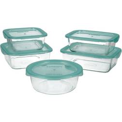 Luminarc Juego 5 Vidrio Con Tapa Keep'n Lagon Recipientes de comida 5pcs