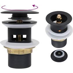 vidaXL Push Drain with Overflow Function Black 6.4x6.4x9.1 cm
