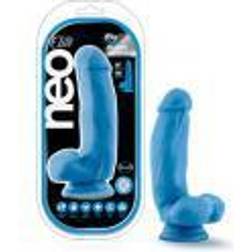 Blush Novelties Neo Elite 7in Silicone Dual Density Cock With Balls Neon Blue