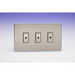 Varilight 3-Gang V-Pro Eclique2 Touch/Remote Control LED Dimmer Brushed Chrome JDSE103S