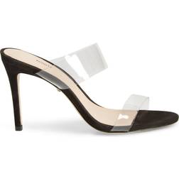 Schutz Ariella Clear Strap High-Heel Slide Sandals - Black