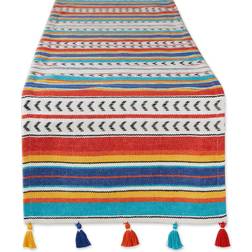 DII Picante Stripe Tassel Tablecloth Multicolour