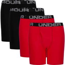 Under Armour Boys' UA Cotton Boxer Briefs 4-Pack - Red/Black (1357920)