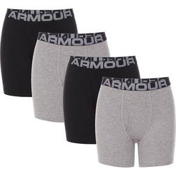 Under Armour Boys' UA Cotton Boxer Briefs 4-Pack - Mod Gray Medium Heather/Black (1357920)