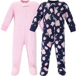 Hudson Baby Fleece Sleep and Play 2-Pack - Navy Rose ( 10158790)