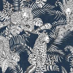 Muriva Mamboa Leopard Wallpaper Blue 173523