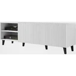 Furniturebox Charlotte H102 Blanco + Negro 150 x 52 x 40 cm Mueble de TV 150x52cm