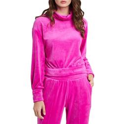 1.State Turtleneck Velour Top - Party Pink