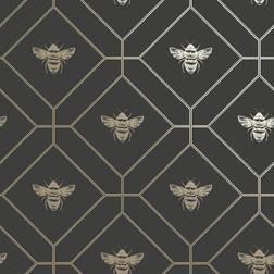 Holden Honeycomb Bee Wallpaper Charcoal 13081