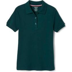 French Toast Girl's Short Sleeve Interlock Polo with Picot Collar - Green