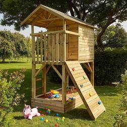 Rowlinson Beach Hut Playhouse with Climbing Wall