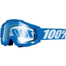 100% ACCURI REFLEX BLUE 100% Goggles (Anti-Fog Transparent Glass) (NEW)