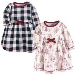 Touched By Nature Girl's Winter Woodland Long-Sleeve Dresses 2-pack - Red