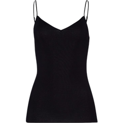 Hanro Cotton V-Neck Seamless Camisole - Black