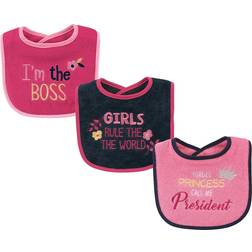 Luvable Friends Drooler Bib 3-pack Girls Rule