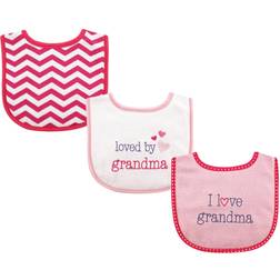 Luvable Friends Drooler Bib 3-pack Girl Loves Grandma