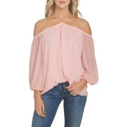 1.State Off The Shoulder Blouse - Pink Taffeta