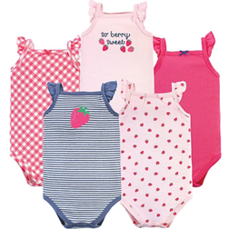 Hudson Cotton Sleeveless Bodysuits 5-pack - Pink Strawberry (10116745)