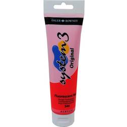 Daler Rowney System 3 Acrylics Fluorescent Red, 150 ml tube