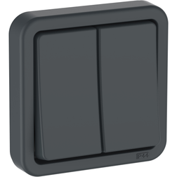 Schneider Electric OPUS74 afbryder dobbelt korrespondance IP44, antracit
