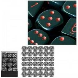 Chessex Opaque 12mm d6 Black w/ Red Dice Block Set of 36 Multi