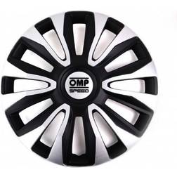 OMP Hubcap Magnum Speed Black Silver 15" (4 uds)