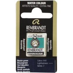 Rembrandt akvarelfarve half pan – Bluish Green 640