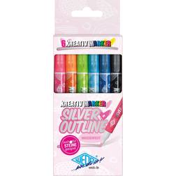 Wedo Kreativ Markers Silver Outline 6-Pak