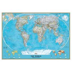 National Geographic Classic Political Mural Map Blue Väggdekor 279.4x194.3cm