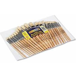 Chenille Kraft Preschool Brush Set, 12 Flat & 12 Round Brushes, 24 Pcs/Set