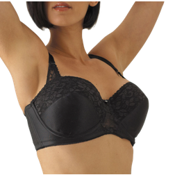 Carnival Full Coverage Lace Strapless Bra - Black