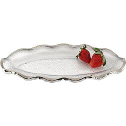 Badash Crystal Silver Edge Wavy Serving Platter & Tray