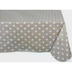 Design Imports Polka Dot Tablecloth Beige (259.08x152.4cm)