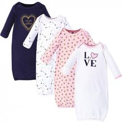 Hudson Baby Girl's Cotton Gowns 4-pack - Love