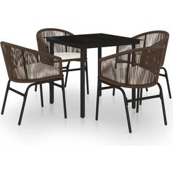 vidaXL Cena 5 PC Set Para Brown Garden Juego de comedor de patio, 1 Mesa incl. 4 Sillas